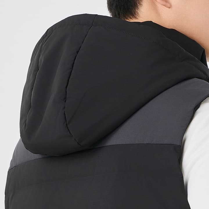 メンズダウン 高機能フード付き中綿ベスト