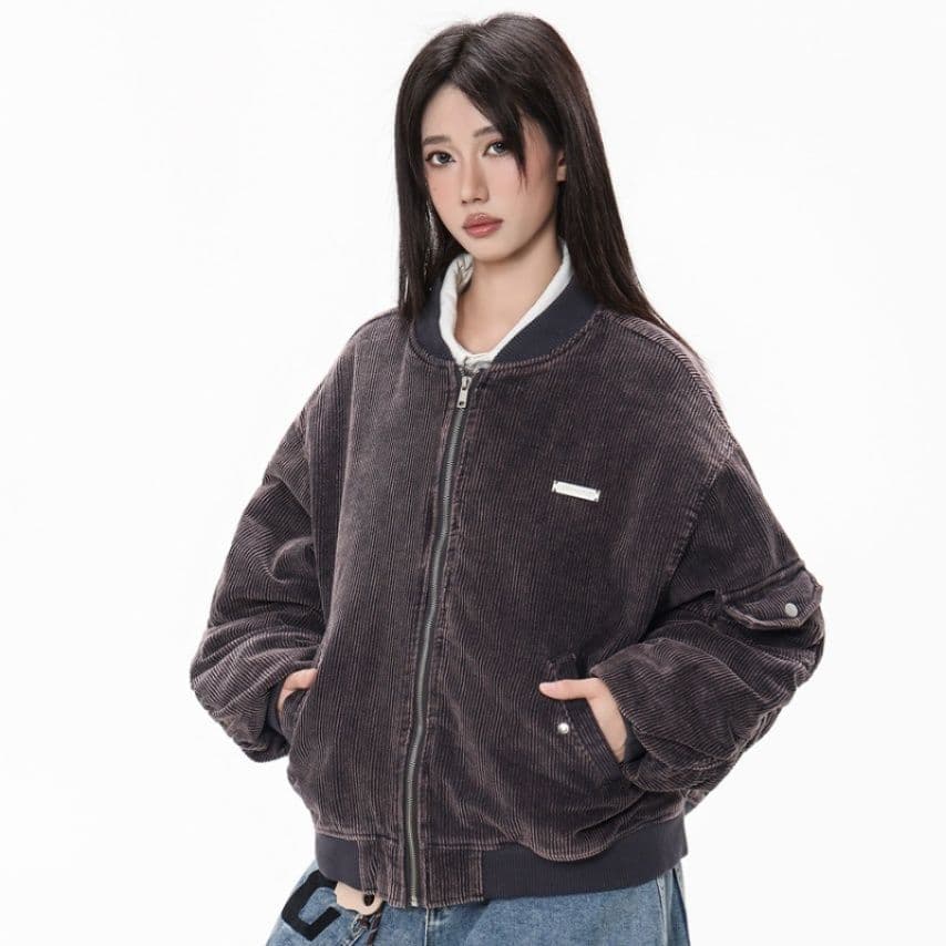 メンズダウン 【2025年冬新作】復古風コーデュロイ中綿ジャケット男女兼用