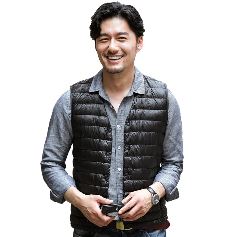 メンズダウン 軽量キルティングベスト 防寒着