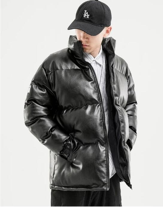 メンズダウン 【2025冬新作】 光沢ダウンジャケット メンズ 厚手防寒 黒